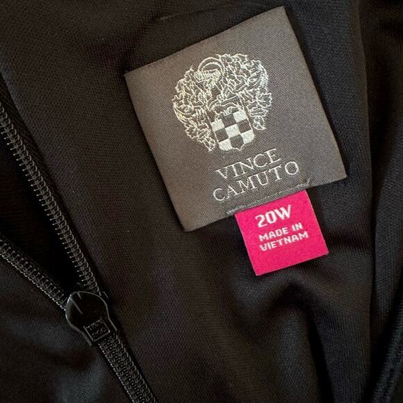 Vince Camuto Jumpsuit 20W Black Sleeveless Wide Leg Stretch FAUX WRAP Stretch - Picture 4 of 5